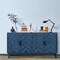 Homeroots 60" Blue Textural Chevron Distressed Wood Sideboard with Four Doors 568406 - alternate 8