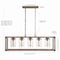 Jonathan Y Zeniba 36" 5-Light Linear Adjustable Iron/Seeded Glass Rustic Farmhouse LED Pendant, Brown JYL7478A - alternate 16