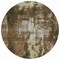 Homeroots 8' Brown Black And Beige Round Abstract Washable Indoor Outdoor Area Rug 603157 - alternate 7