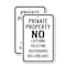 Signmission Private Property No Loitering Soliciting Skateboards Ro, 18'' X 24'', Heavy Gauge Aluminum, 2PK A-1824-2PACK-2883 - alternate 1