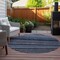 Homeroots 8' Denim Blue And Gray Round Striped Washable Indoor Outdoor Area Rug 577765 - alternate 6