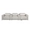 Homeroots 126" Light Gray Top Grain Leather Reclining Metal USB Sofa 720368 - alternate 1