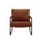 Homeroots 27" Dark Brown Faux Leather And Black Arm Chair 526387 - alternate 6