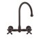 Whitehaus Collection Vintage III Plus Wall Mount Faucet with a  Long Gooseneck Swivel Spout, and Solid Brass Side Spray WHKWCR3-9301-NT-ORB - alternate 5