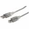 Manhattan Hi-Speed USB 2.0 A Male to B Male Device Cable, 6', Translucent Silver 333405 - alternate 1