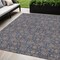 Homeroots 5' X 8' Navy Blue Beige And Taupe Floral Washable Indoor Outdoor Area Rug 582291 - alternate 1