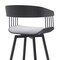 Armen Living Athena 31in Swivel Black Wood Bar Stool in Light Gray Fabric with Black Metal LCATBABLKLTGR30 - alternate 7