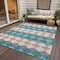 Homeroots 3' X 5' Teal Blue Gray And Copper Geometric Washable Indoor Outdoor Area Rug 597926 - alternate 8