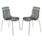 Leisuremod Astor Water Ripple Design Dining Chair, Transparent Black, 2PK AC20TBL2 - alternate 1