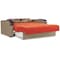 Homeroots 74" Orange Chenille Sleeper Sofa And Toss Pillows With Brown Legs 607196 - alternate 5
