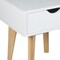 Homeroots 18" White Solid Manufactured Wood and Wood One Drawer Nightstand 489239 - alternate 4