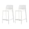 Homeroots Set of Four 26" White Faux Rattan Heavy Duty Plastic Low Back Outdoor Counter Height Bar Chairs 565352 - alternate 6