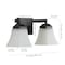 Jonathan Y Staunton 15" 2-Light Farmhouse Cottage Metal LED Vanity Light w/Frosted Glass Shades, Oil Rubbed Bron JYL7523A - alternate 14