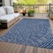 Homeroots 9' X 12' Navy Blue Gray And Ivory Polka Dot Washable Indoor Outdoor Area Rug 599062 - alternate 8