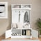 Flash Furniture Fraser 40" Wide Hall Tree with Double Door Storage Bench, Coat Rack with 4 Black Double Hooks, and 2 Upper Storage Cubbies in White NAN-FY-HY-HT04-WHT-GG - alternate 9