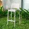 Homeroots Set of Four 30" White Faux Rattan Heavy Duty Plastic Low Back Outdoor Bar Height Chairs 565349 - alternate 7