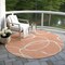 Homeroots 8' Salmon And Ivory Round Abstract Washable Indoor Outdoor Area Rug 597519 - alternate 7