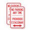 Signmission No Parking Anytime Prohibido Estacionar With Bidirecti, 18'' X 24'', Heavy Gauge Aluminum, 2PK A-1824-2PACK-23768 - alternate 1