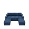 Homeroots 72" Navy Blue Fabric Modular Sleeper Sofa Chaise 568269 - alternate 1