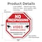 Signmission No Trespassing This Property Is Pro, 10 inch X 10 inch, Aluminum Metal Signs, 2PK OC-A-2PACK-10-93 - alternate 6