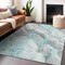 Homeroots 5' X 8' Teal Blue And Silver Abstract Washable Indoor Outdoor Area Rug 618437 - alternate 9