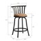Homeroots Set of Two 24" Brown and Black Microfiber and Metal Low Back Counter Height Swivel Bar Chairs 568247 - alternate 4