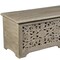 Homeroots 52" Gray Distressed Solid Wood Carved Floral Storage Ottoman 636284 - alternate 8