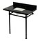 Kingston Brass 36" Black Granite Console Sink with Stainless Steel Legs, 8-Inch, 3-Hole, Black Granite/Matte Black KVPK36227K8SQ0 - alternate 1