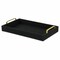 Homeroots 16in Black Wood And Linen Serving Tray With Handles 401792 - alternate 10