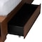Baxton Studio Latrell Mid-Century Walnut Brown Wood and Rattan King Size Storage Bed 247-12667-10670-ZORO - alternate 8