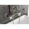 Kingston Brass Two-Handle Wall Mount Bridge Kitchen Faucet with Brass Sprayer, Polished Nickel KS2446PXBS - alternate 3
