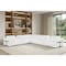 Homeroots White Italian Leather Modular L Shaped Eight Piece Corner Sectional With Console 534880 - alternate 13