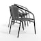 Flash Furniture Lila  Gray Rattan Indoor-Outdoor Restaurant Stack Chair, PK4 4-TLH-037-GY-GG - alternate 17