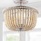 Jonathan Y Allie 14" 3-Light Bohemian Farmhouse Wood Bead/Iron LED Semi Flush Mount, Antique Silver/Light Taupe JYL9020B - alternate 12