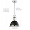 Jonathan Y Homer 10" 1-Light Modern Industrial Metal LED Dome Pendant, Black/Chrome JYL9535B - alternate 10