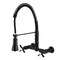 Kingston Brass Double-Handle Wall-Mount Pre-Rinse Bridge Kitchen Faucet, Matte Black GS1240ZX - alternate 1