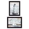Homeroots Set Of Two Lighthouse Sailboat Black Single Rim Framed Print Wall Art, 2PK 407081 - alternate 1