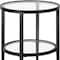 Homeroots 24" Black And Clear Glass And Steel Round End Table With Shelf 544167 - alternate 9