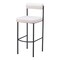 Homeroots Set of Two 30" Ivory and Black Shearling and Steel Low Back Bar Height Bar Chairs 555748 - alternate 1