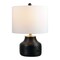 Jonathan Y Malone 20" Modern Transitional Ribbed Tapered Ginger Jar Resin/Metal LED Table Lamp, Black JYL5517A - alternate 1