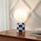Jonathan Y Valarie 10.25" Contemporary Modern Checkerboard Ceramic w/Ribbed Cocoon Globe Shade LED Mini Table L JYL4203B - alternate 8