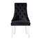 Homeroots Set of Two Tufted Black and Clear Upholstered Velvet Dining Side Chairs 543511 - alternate 8