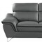 Homeroots 86" Gray Leather Sofa With Silver Legs 329499 - alternate 9