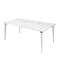 Homeroots 71" White and Silver Marble and Metal Dining Table 534375 - alternate 9