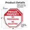 Signmission Private Property No Trespassing No, 4 inch X 4 inch, Vinyl Decal, 2PK OC-D-2PACK-4-140 - alternate 4