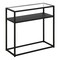 Homeroots 24" Black And Clear Glass And Steel End Table With Shelf 544194 - alternate 7