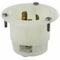 Leviton Flanged Locking Inlet, Non-NEMA, 20 A, 125/250V AC, 3 Pole, Screw Terminals, White 3325-GC - alternate 1