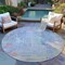 Homeroots 8' Purple Round Abstract Washable Indoor Outdoor Area Rug 607748 - alternate 8