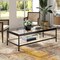 Homeroots 54" Clear And Black Glass And Steel Coffee Table With Shelf 521977 - alternate 9