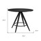Homeroots 36" Black Wood and Steel Round Top Dining Table 602237 - alternate 8